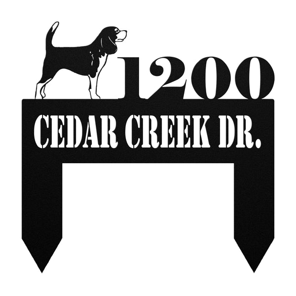 Beagle Metal Address Sign
