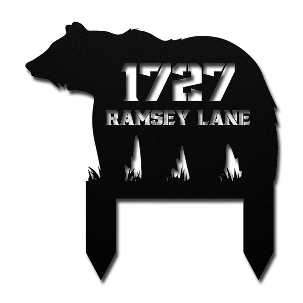 Big Bear Metal Address Sign