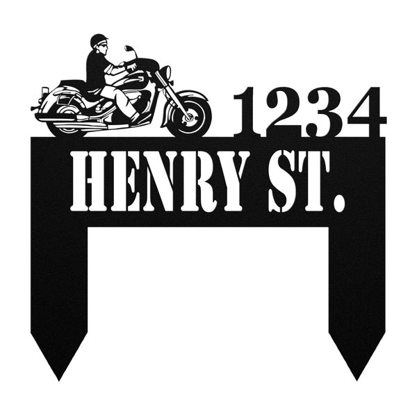 Motorcycle Metal Adddress Sign