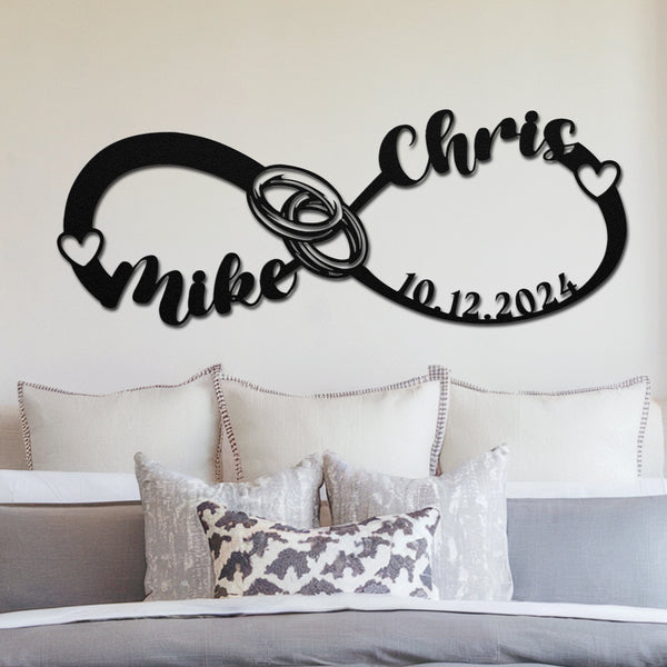 Infinity Symbol Love Metal Sign - Black