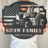 American Farmer Metal Sign - Black