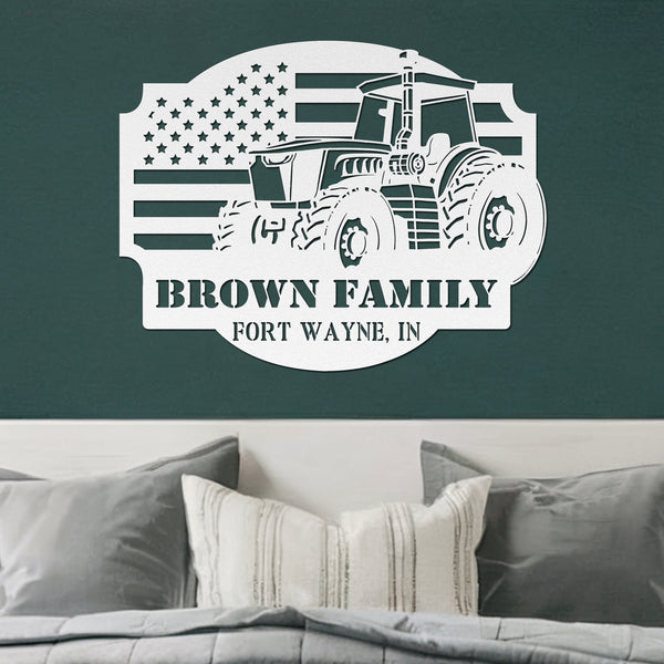 American Farmer Metal Sign - White