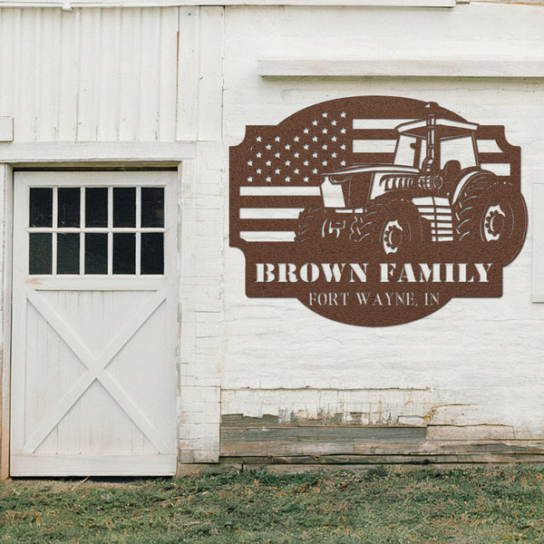 American Farmer Metal Sign - Copper