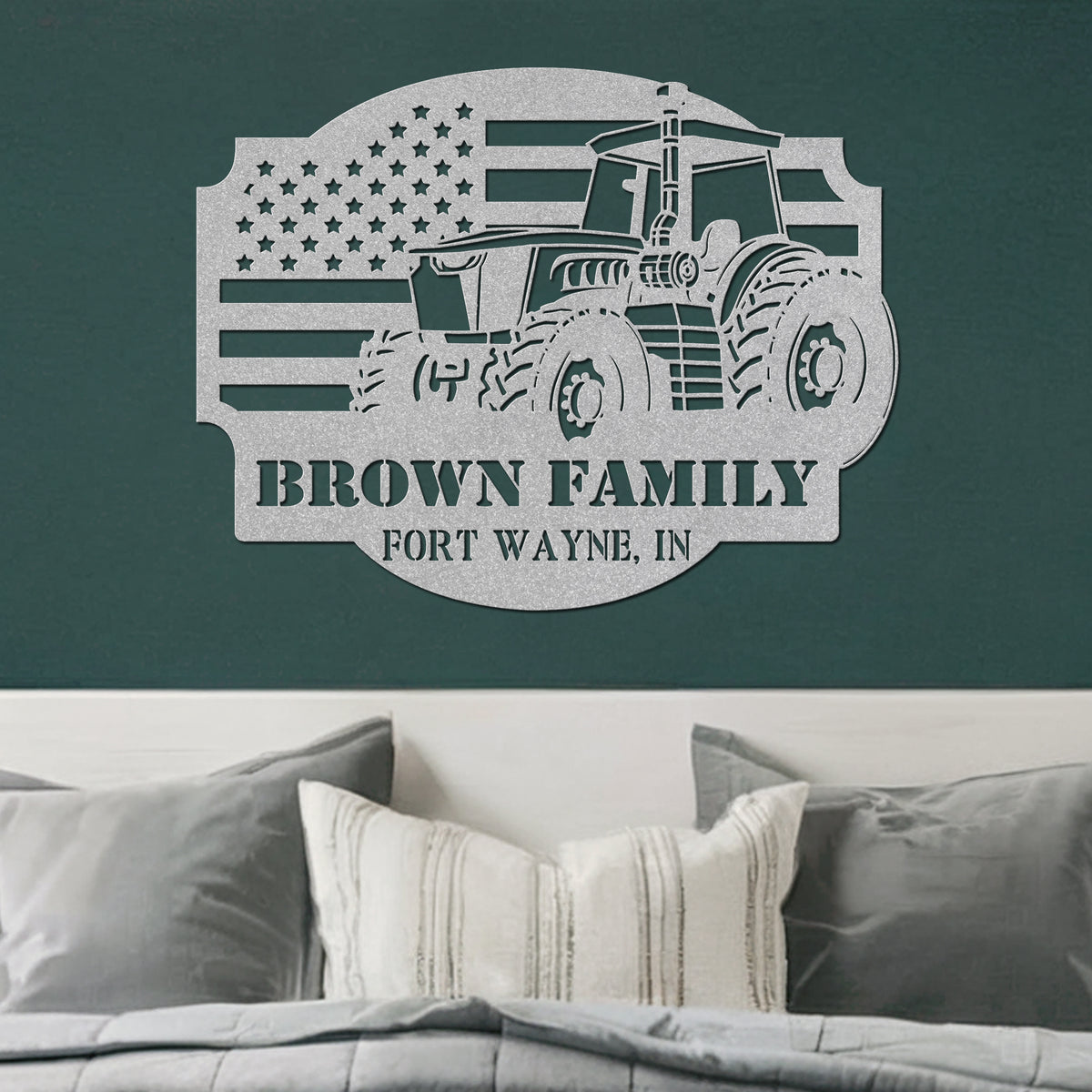 American Farmer Metal Sign - Silver