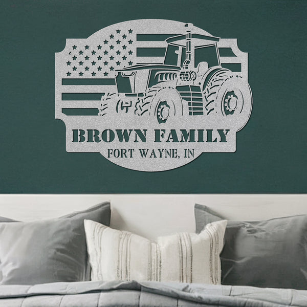 American Farmer Metal Sign - Silver