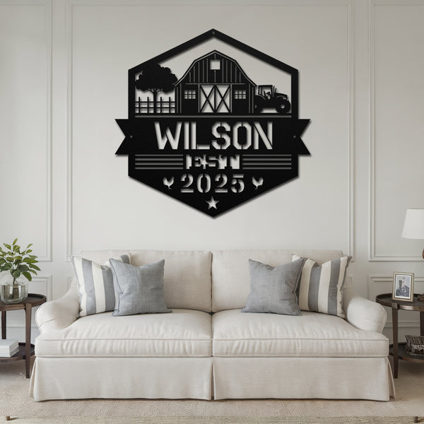 Barnyard Metal Sign - Black