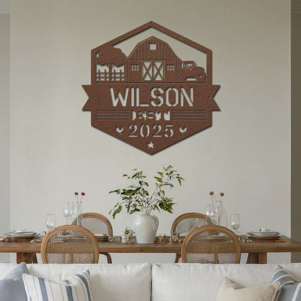 Barnyard Metal Sign - Copper