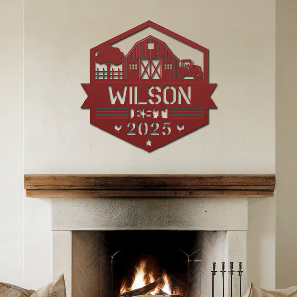 Barnyard Metal Sign - Red