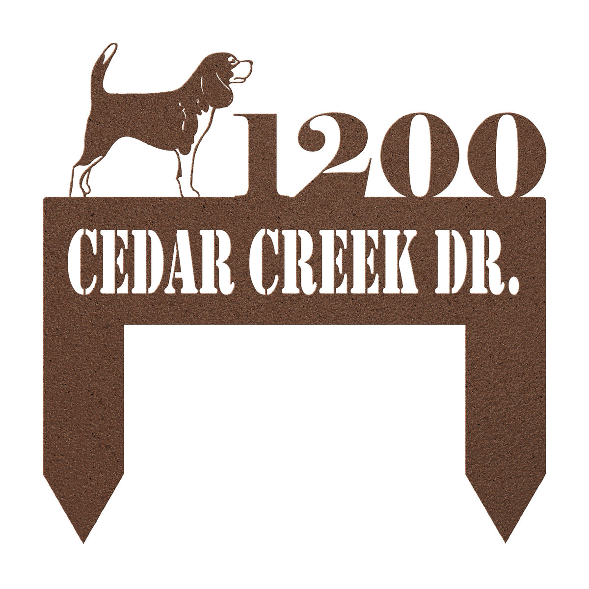 Beagle Metal Address Sign