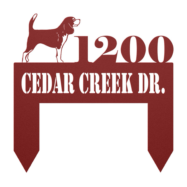 Beagle Metal Address Sign
