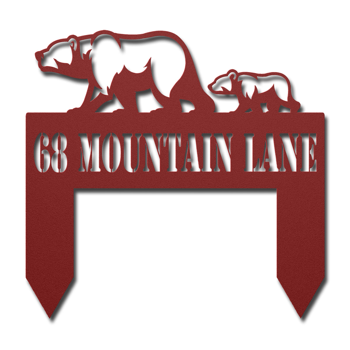 Bear & Cub Metal Address Sign