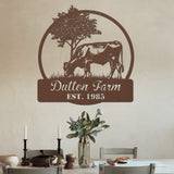  Cattle Farm Metal Sign - Copper