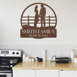Country Couple Metal Sign - Copper