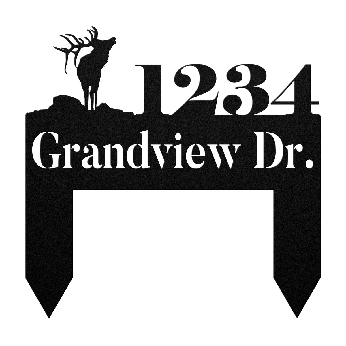 Elk Metal Yard Address Sign