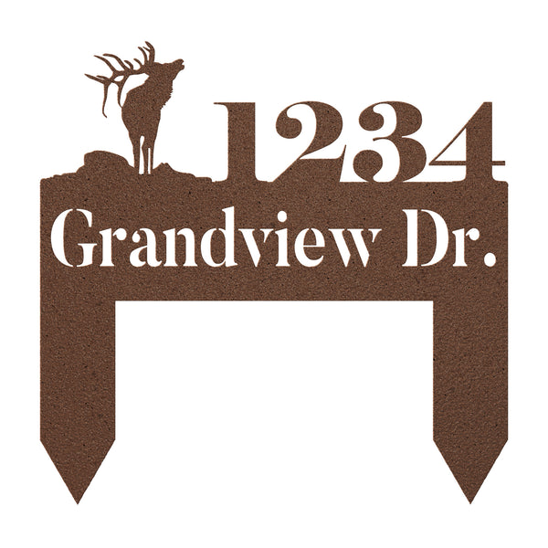Elk Metal Yard Address Sign