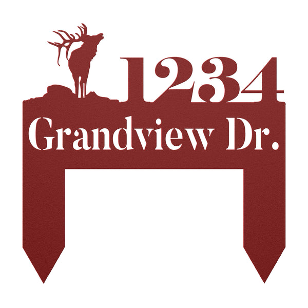 Elk Metal Yard Address Sign