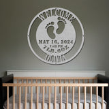  Baby Feet Metal Sign - Silver