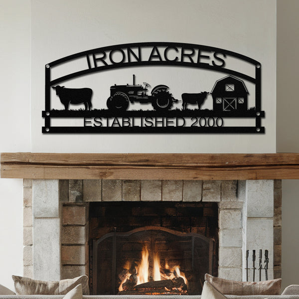Iron Acres Metal Farm Sign - Black