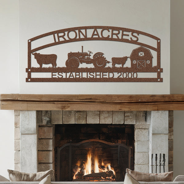 Iron Acres Metal Farm Sign - Copper