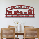 Iron Acres Metal Farm Sign - Red