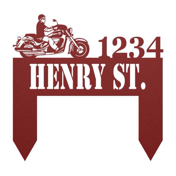 Motorcycle Metal Adddress Sign