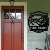 The Camp Hunting Metal Sign - Black