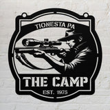 The Camp Hunting Metal Sign - Black