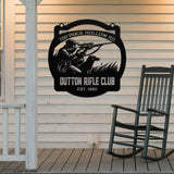 The Rifle Club Metal Hunting Sign - Black