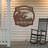 The Rifle Club Metal Hunting Sign - Copper