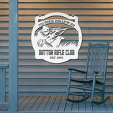 The Rifle Club Metal Hunting Sign - White