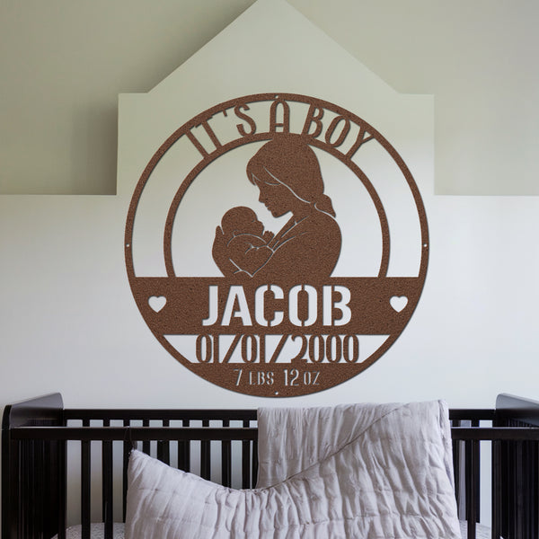  Newborn Baby Metal Sign - Copper