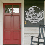 Camp Fire Metal Sign - Silver