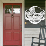 Camp Fire Metal Sign - White