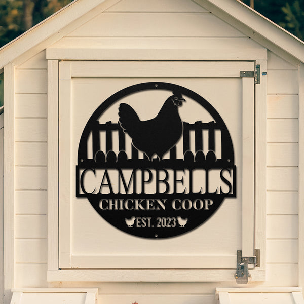 Eggsquisite Coop Chicken Coop Sign - Black
