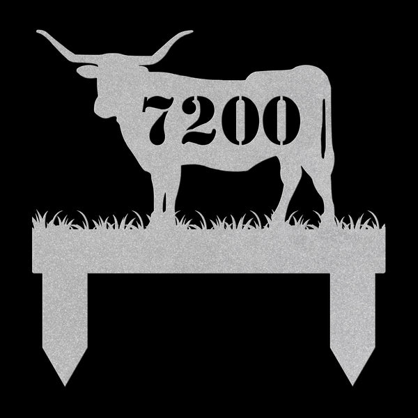 Longhorn Metal Address Sign