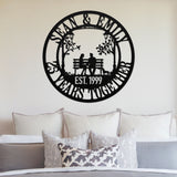 Years Together Anniversary Metal Sign - Black