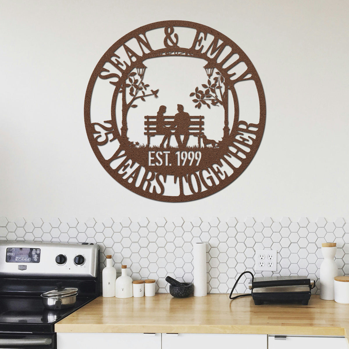 Years Together Anniversary Metal Sign - Copper