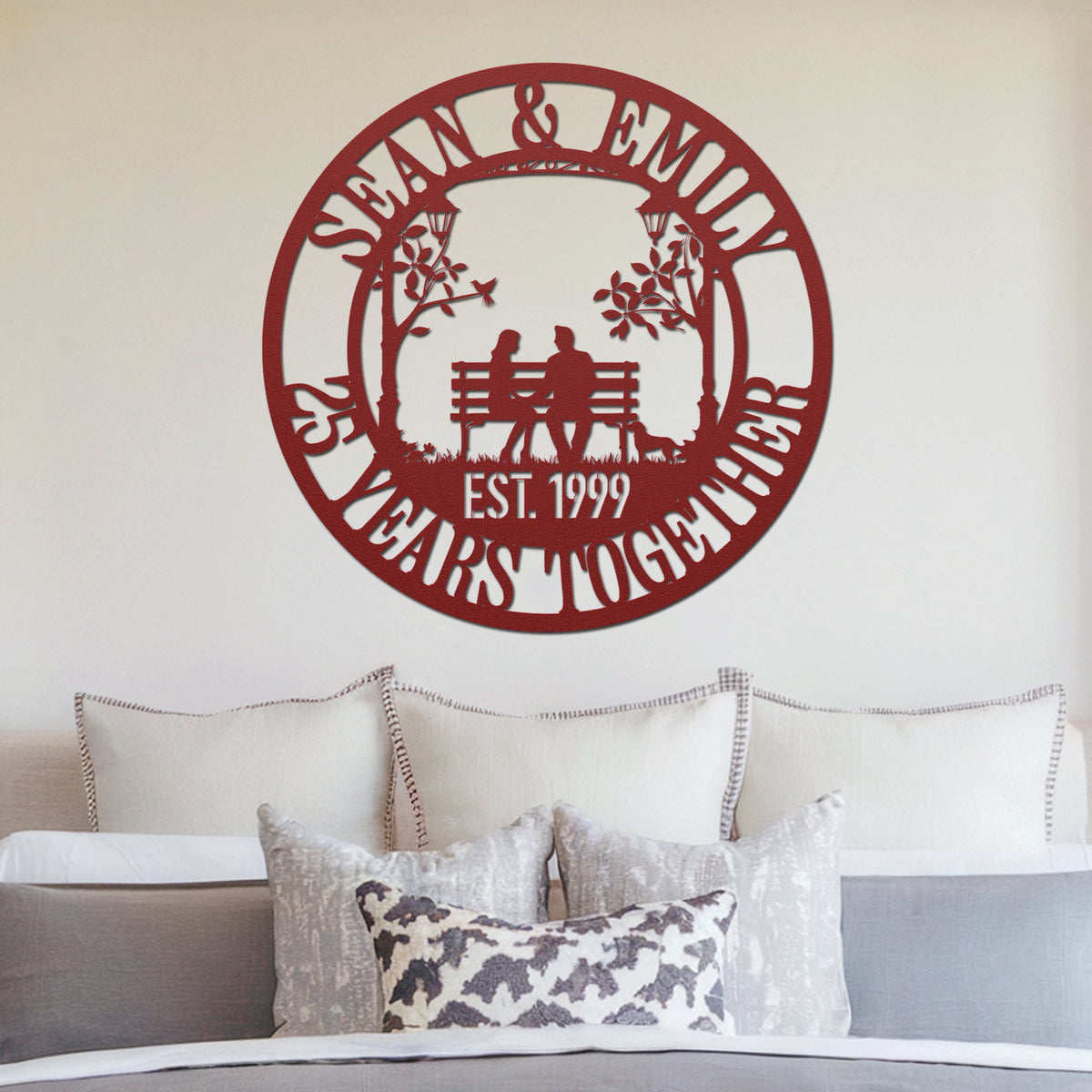 Years Together Anniversary Metal Sign - Red