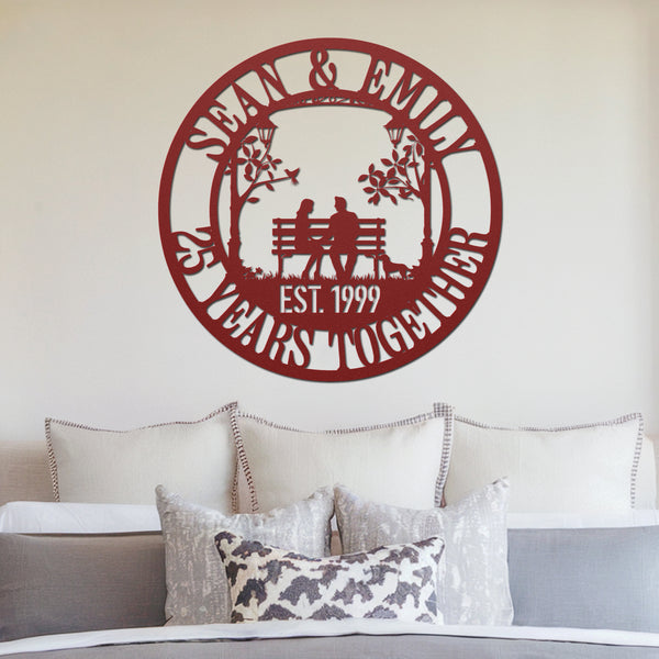 Years Together Anniversary Metal Sign - Red