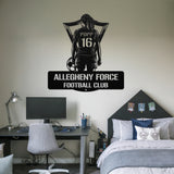 Women's Soccer Metal Sign - Black