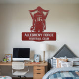 Women's Soccer Metal Sign - Red